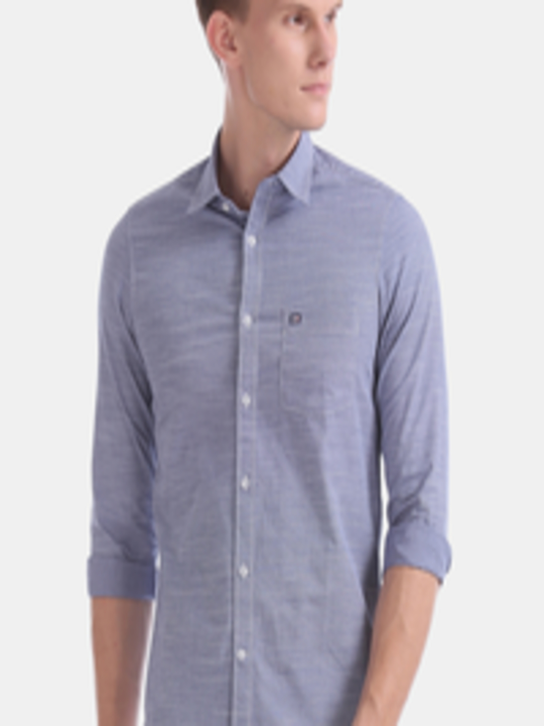 Buy Arrow Sport Men Blue Slim Fit Striped Smart Casual Shirt - Shirts ...