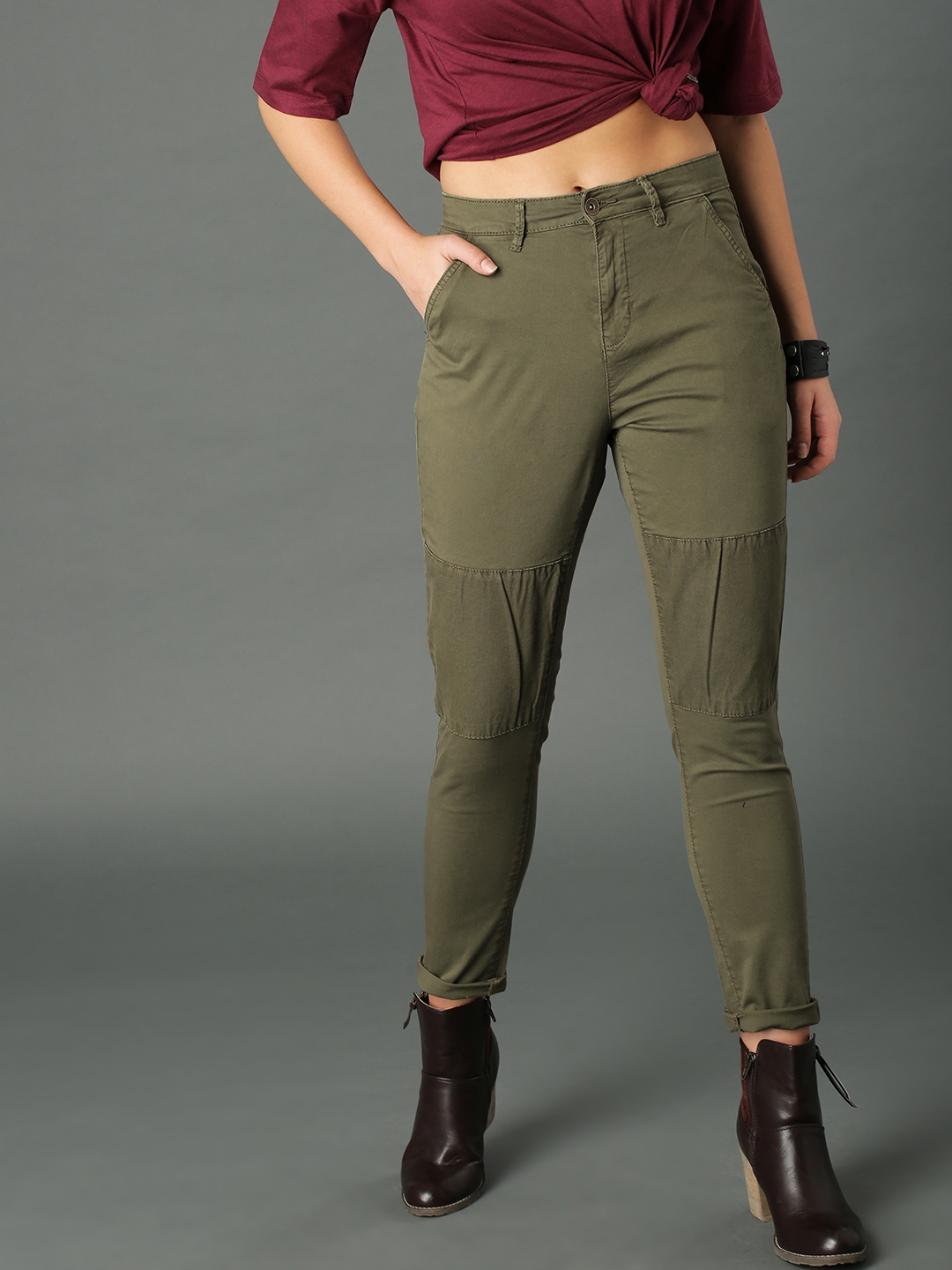 olive trousers women