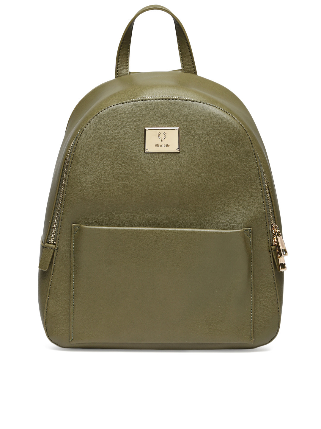 Buy Allen Solly Women Olive Green Solid Backpack Backpacks for Women