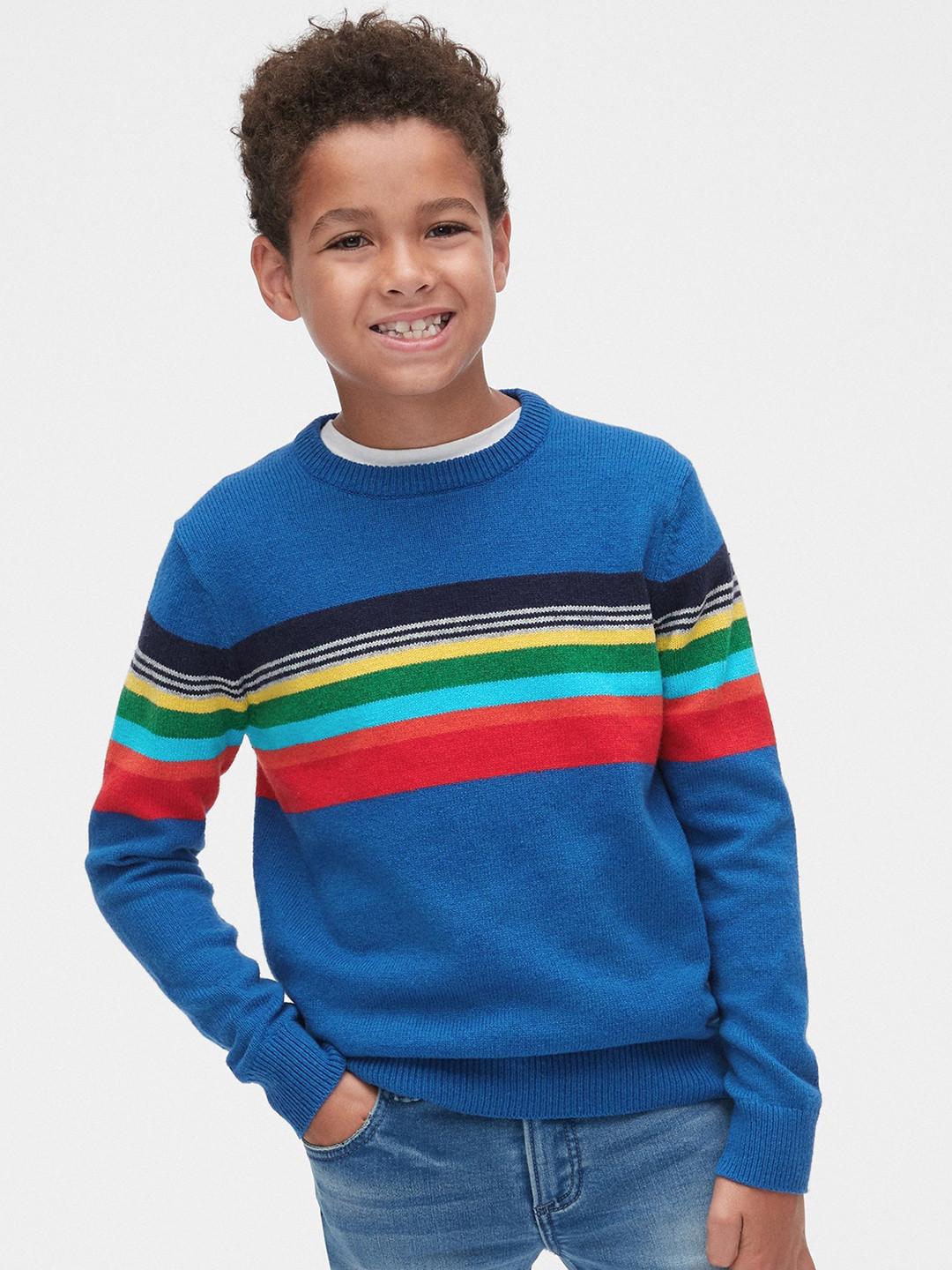 Buy GAP Boys Chest Stripe Pullover Sweater Sweaters for Boys 8365551