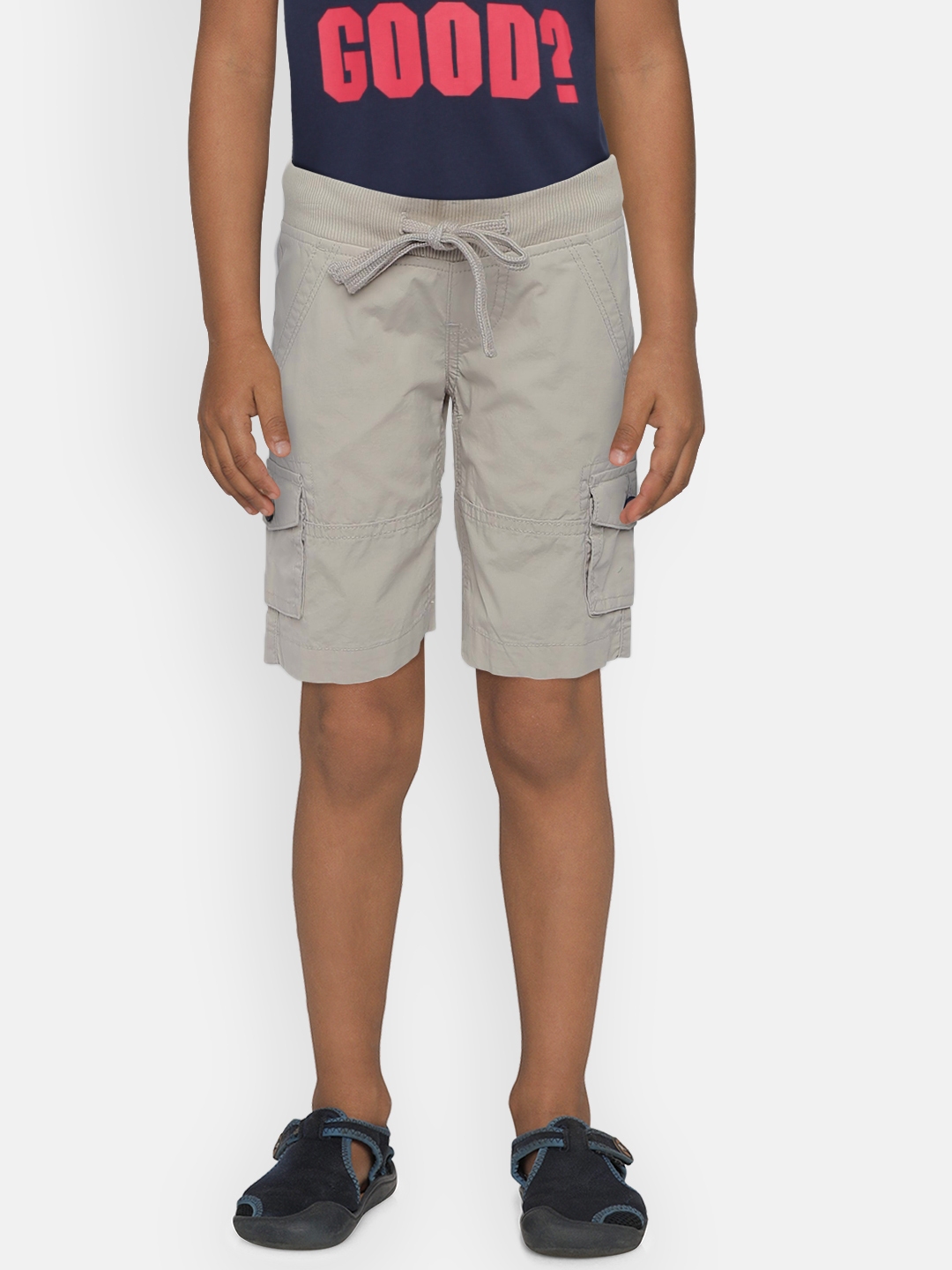 Buy Pepe Jeans Boys Grey Solid Regular Fit Cargo Shorts - Shorts for ...
