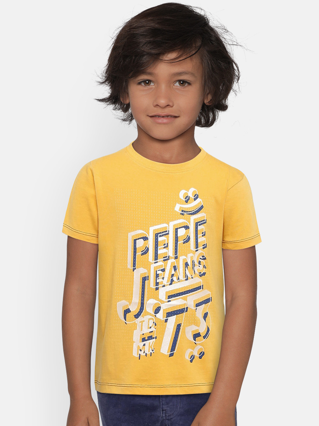 Buy Pepe Jeans Boys Yellow Printed Round Neck T Shirt Tshirts for