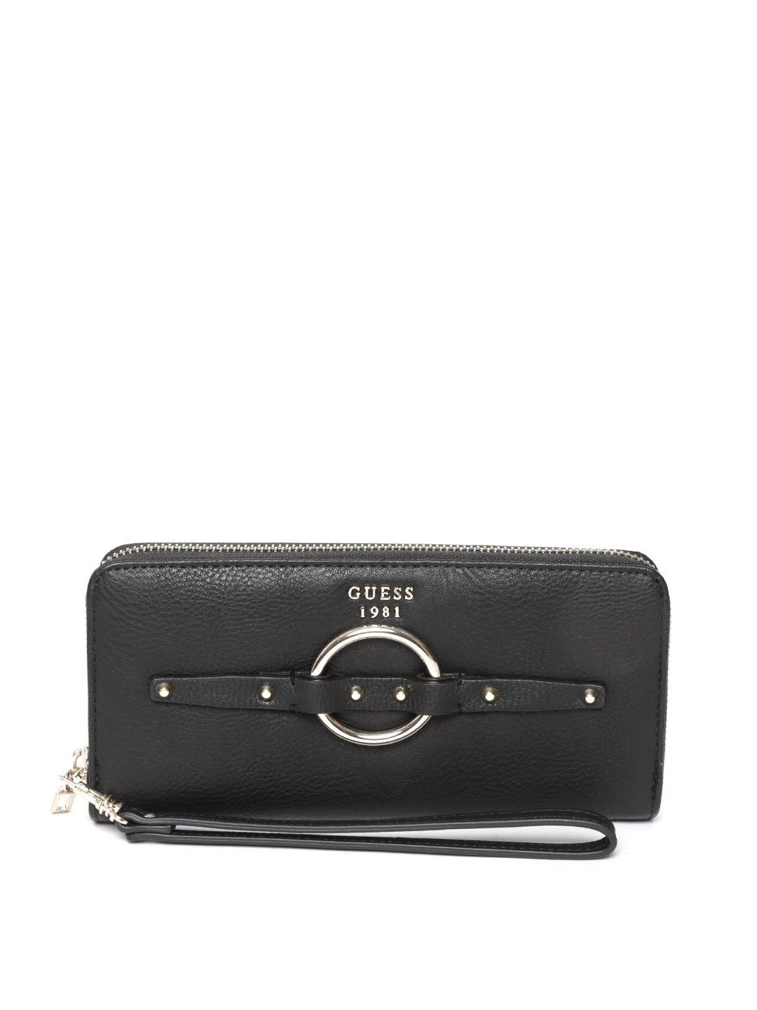 Buy GUESS Women Black Solid Zip Around Wallet Wallets for Women 8381661 Myntra