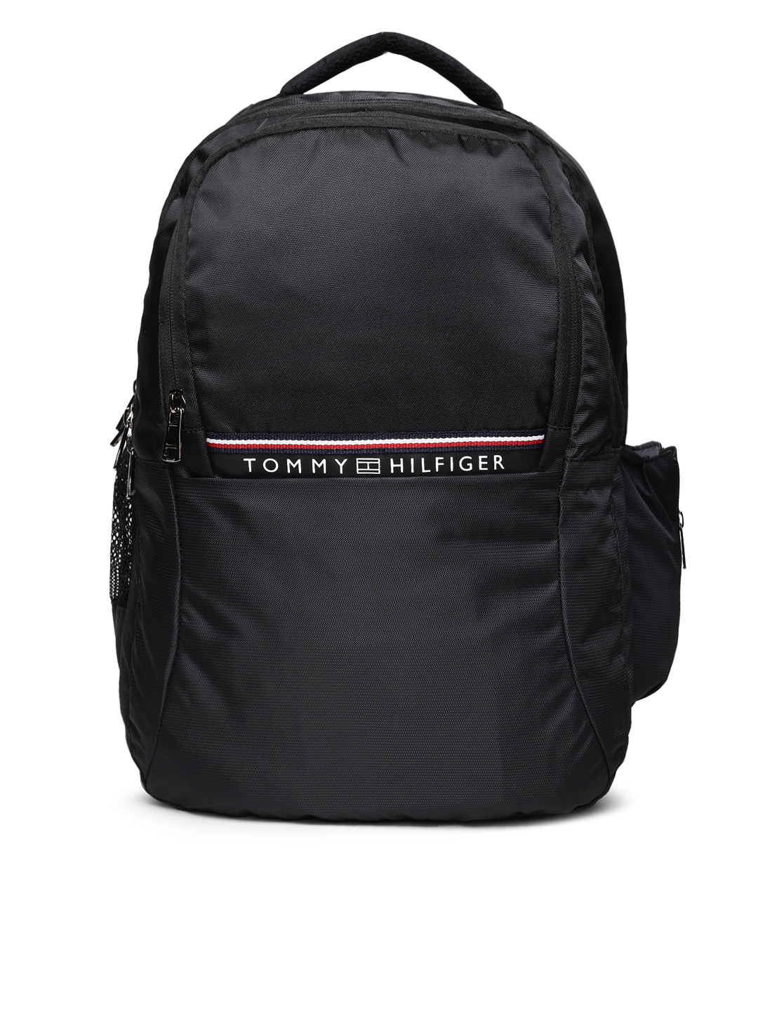 Buy Tommy Hilfiger Unisex Black Solid Backpack - Backpacks ...