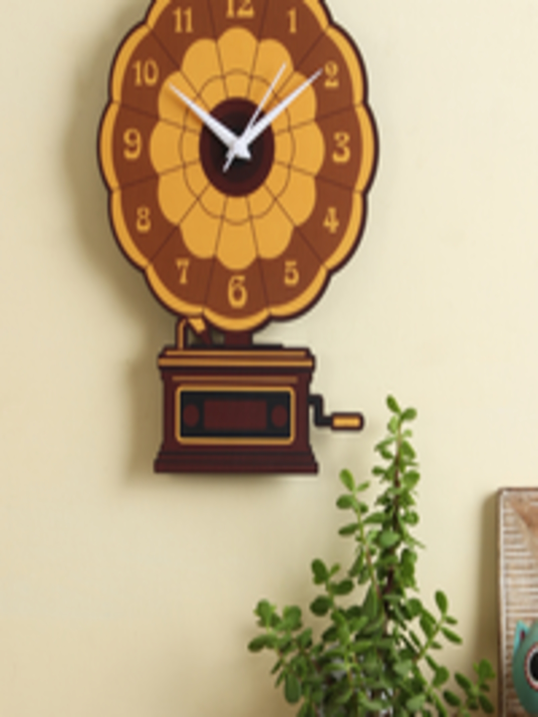 Buy RANGRAGE Brown Handcrafted Quirky Printed Analogue Wall Clock Clocks for Unisex 8394763