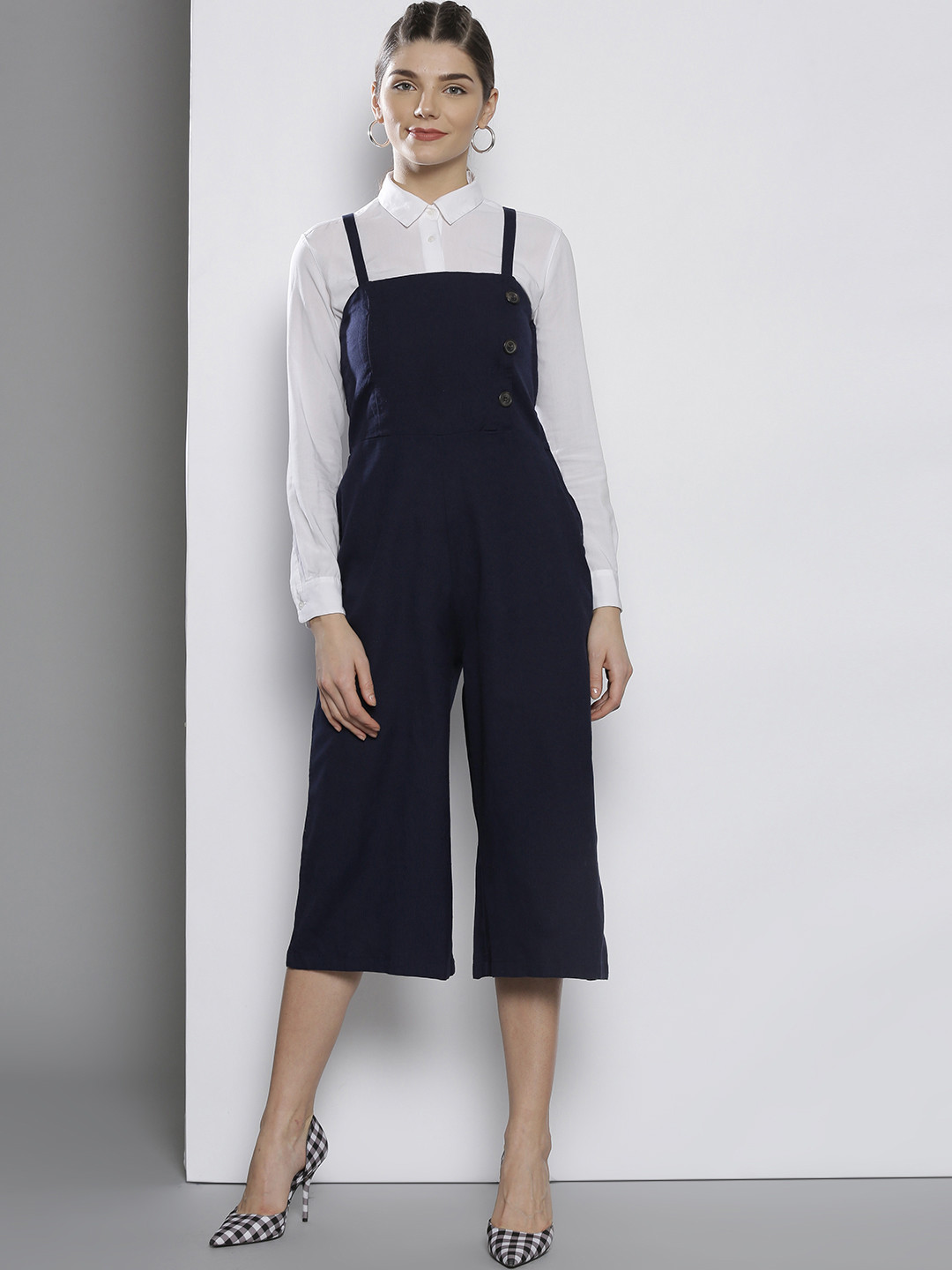 Buy DOROTHY PERKINS Navy Blue Solid Culotte Jumpsuit - Jumpsuit for Women 8403295 | Myntra