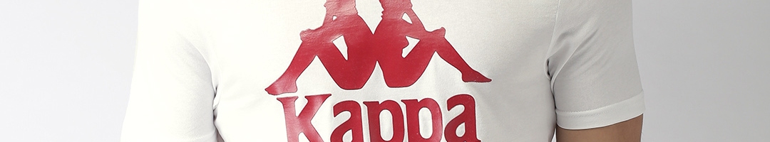 Buy Kappa Men White Printed Round Neck Pure Cotton T Shirt - Tshirts ...