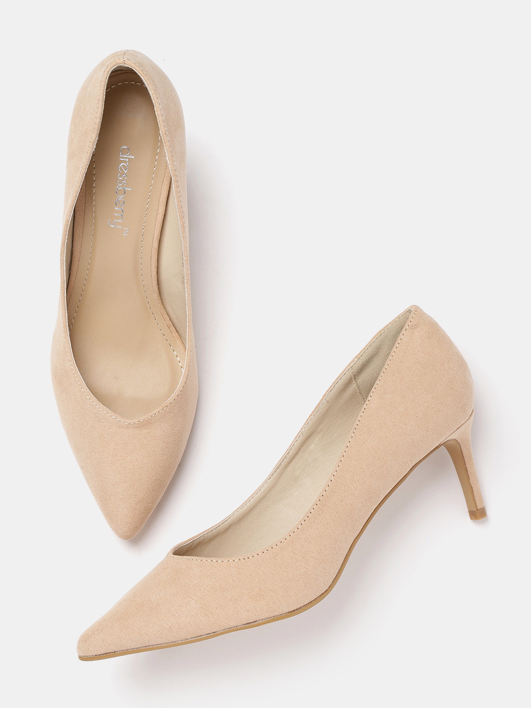 Buy DressBerry Women Beige Solid Pumps Heels for Women 8416931 Myntra