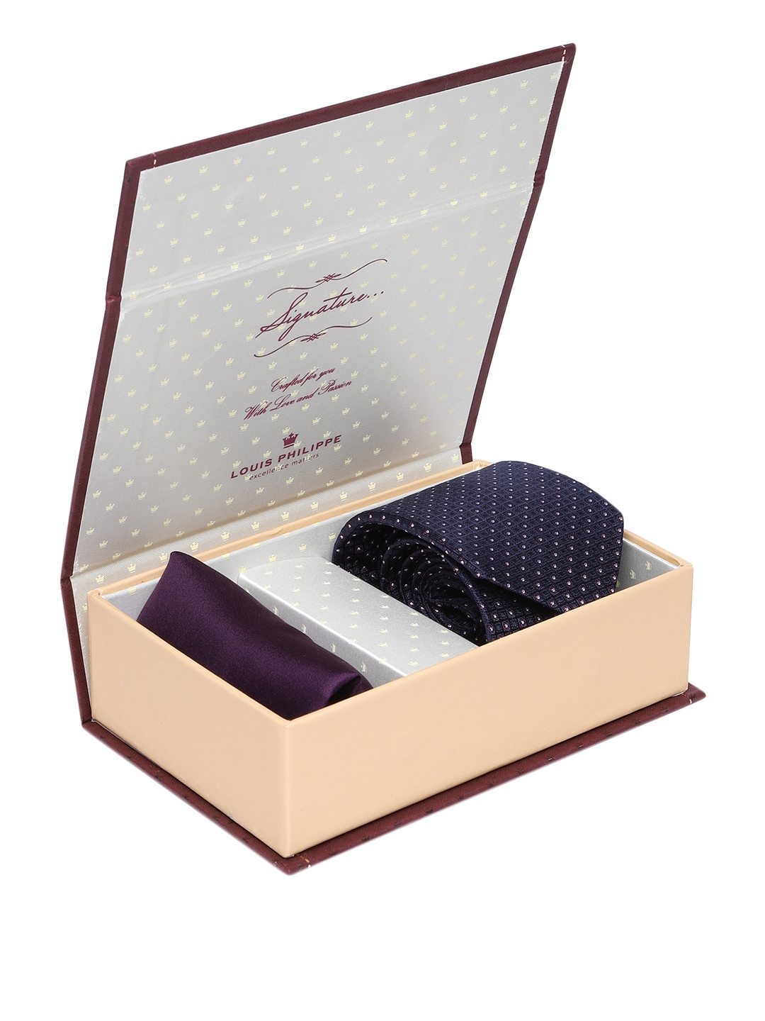 Buy Louis Philippe Men Purple & Navy Accessory Gift Set - Accessory ...