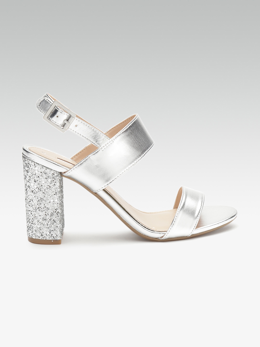 Buy DOROTHY PERKINS Women Silver Toned Solid Heels - Heels for Women ...