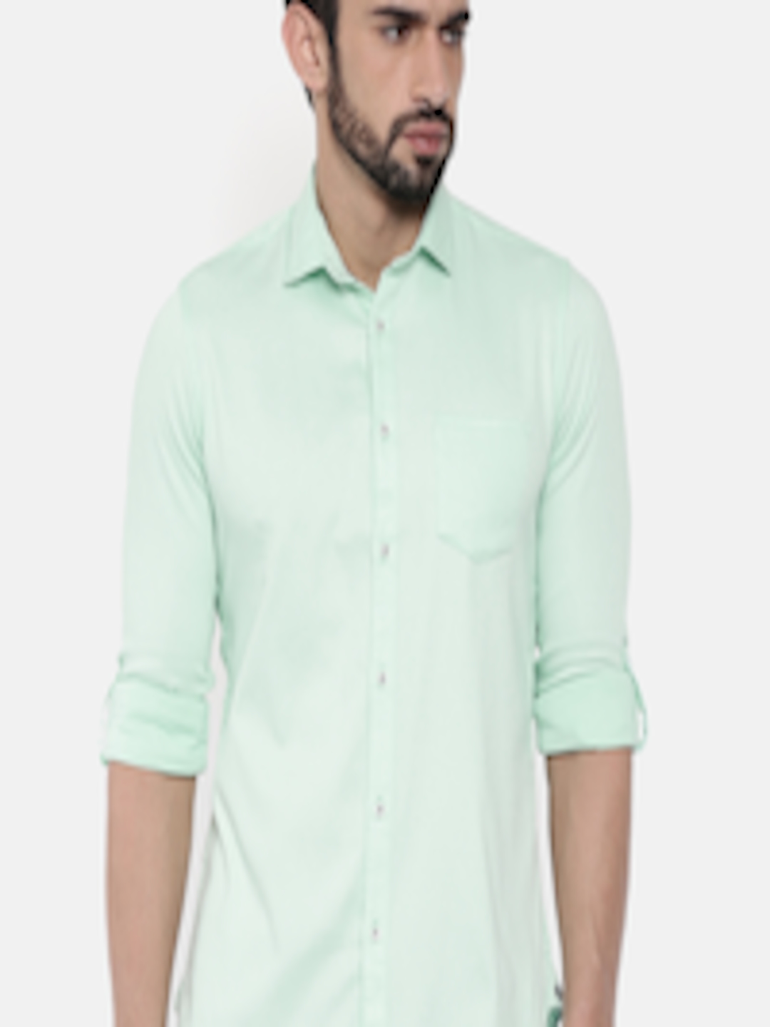 Buy Killer Men Green Slender Slim Fit Solid Casual Shirt - Shirts for ...