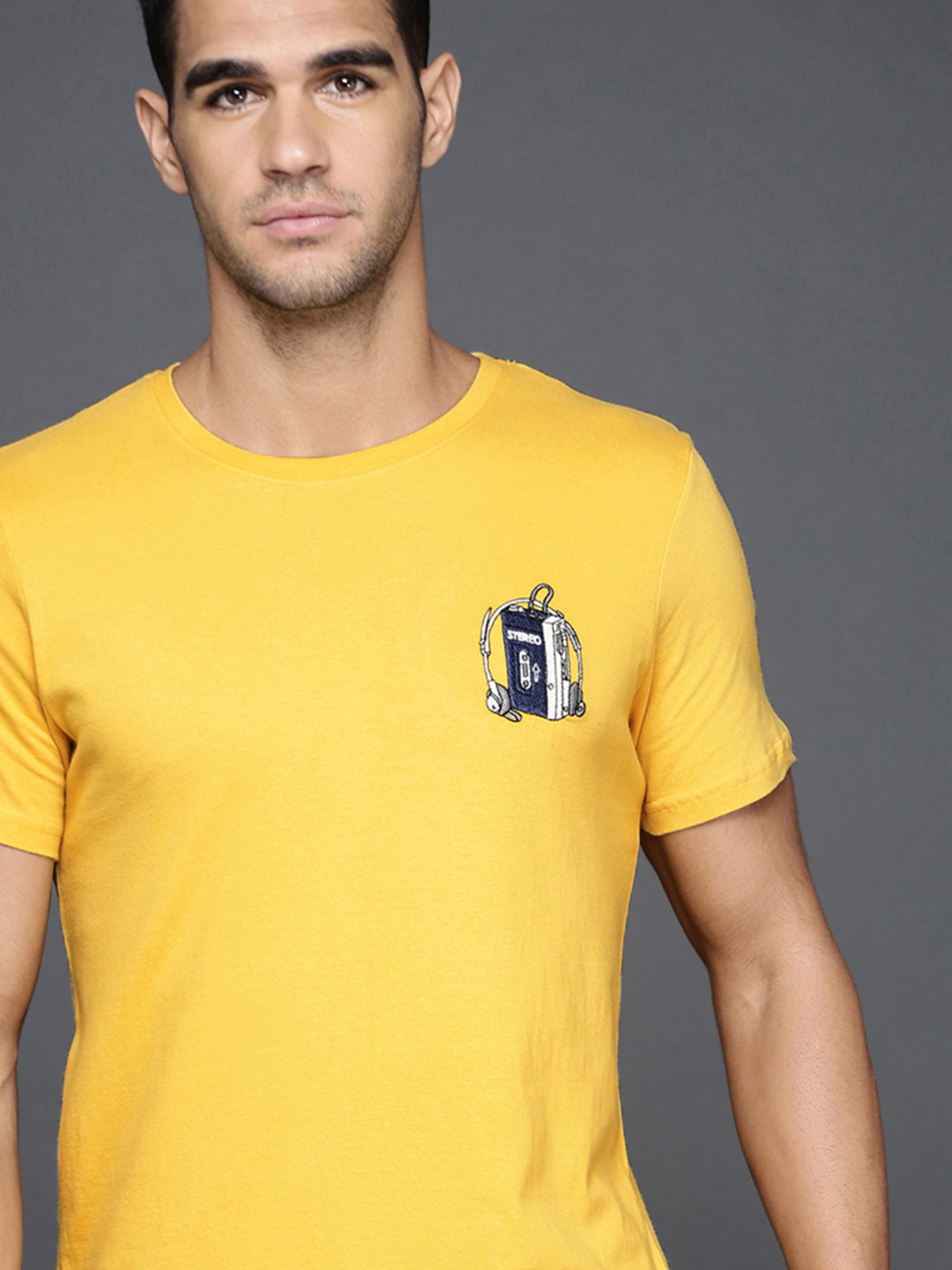 Buy WROGN Men Yellow Solid T Shirt Tshirts for Men 8426345 Myntra