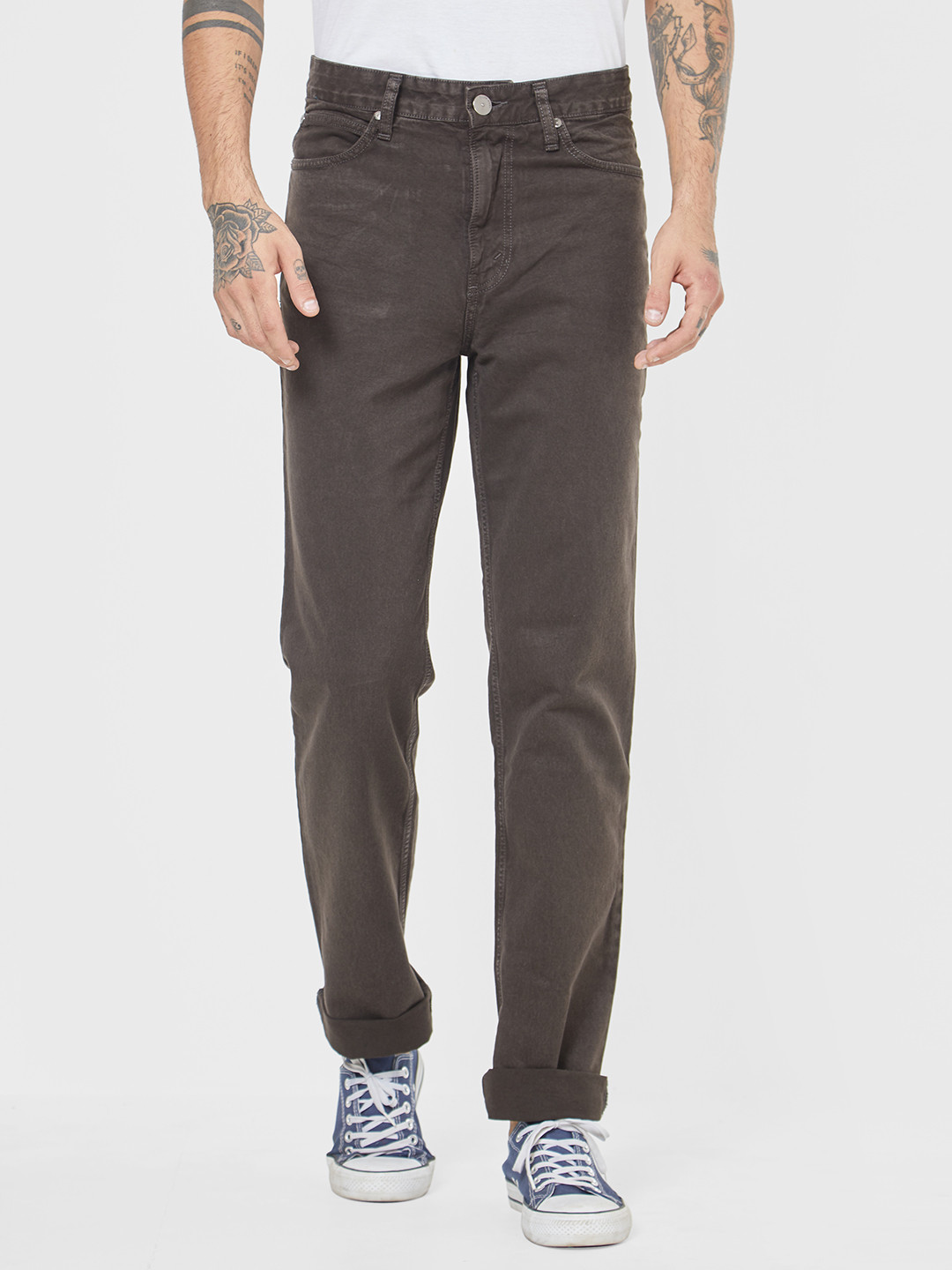 Buy Killer Men Brown Straight Fit High Rise Clean Look Jeans - Jeans ...