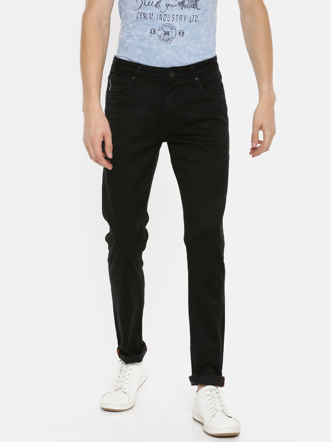 Buy Killer Men Black Slim Straight Fit Mid Rise Clean Look Stretchable Jeans - Jeans for Men 