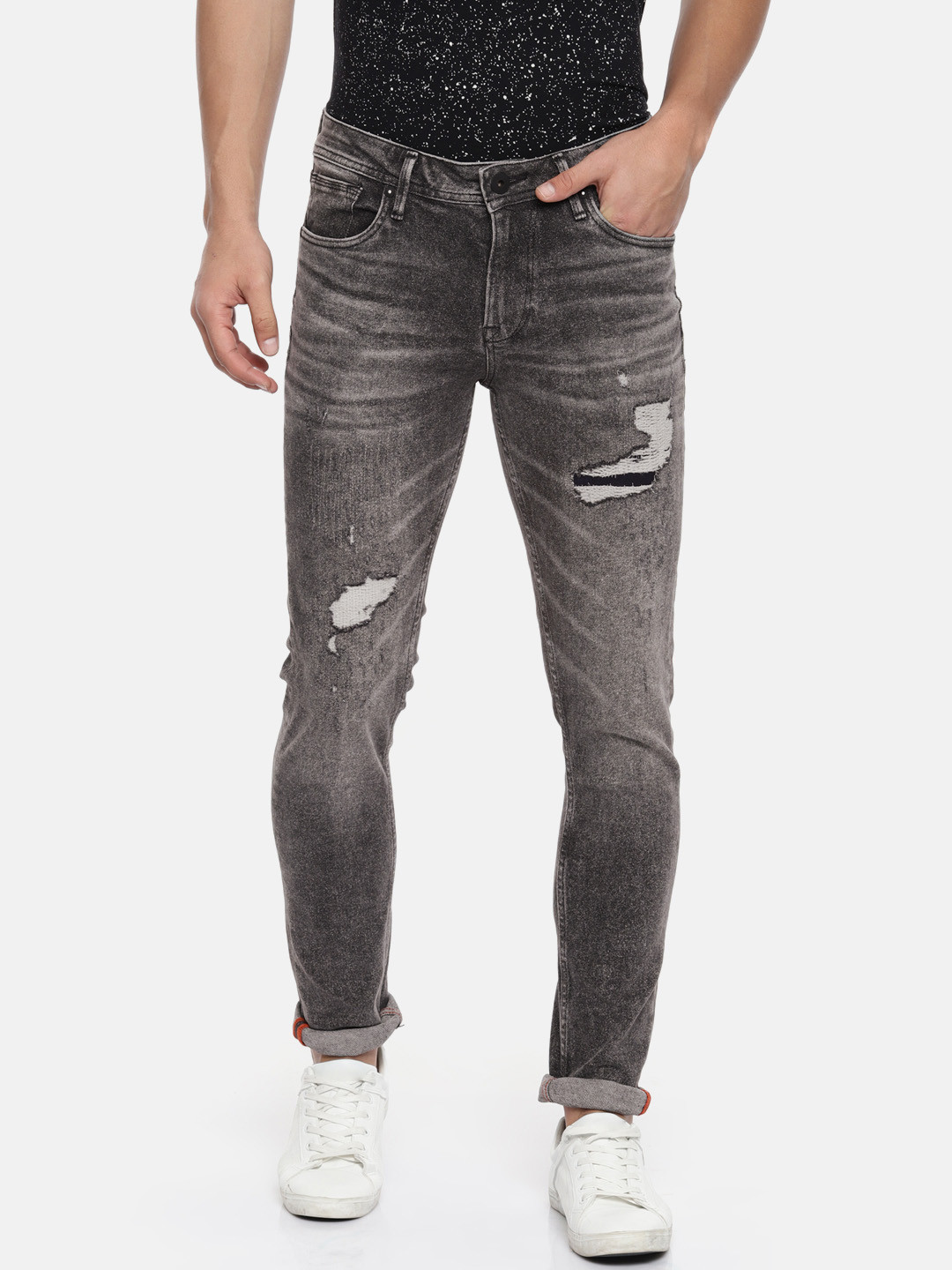 Buy Killer Men Grey Skinny Fit Mid Rise Mildly Distressed Stretchable