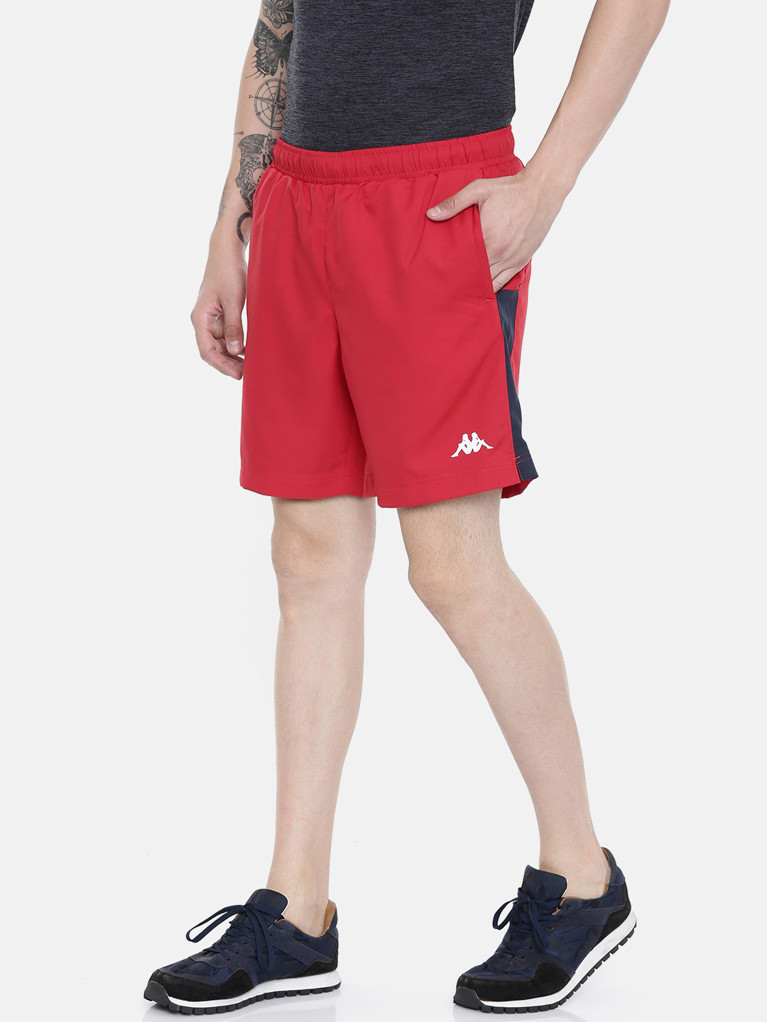 Buy Kappa Men Red Solid Regular Fit Quick Dry Sports Shorts Shorts