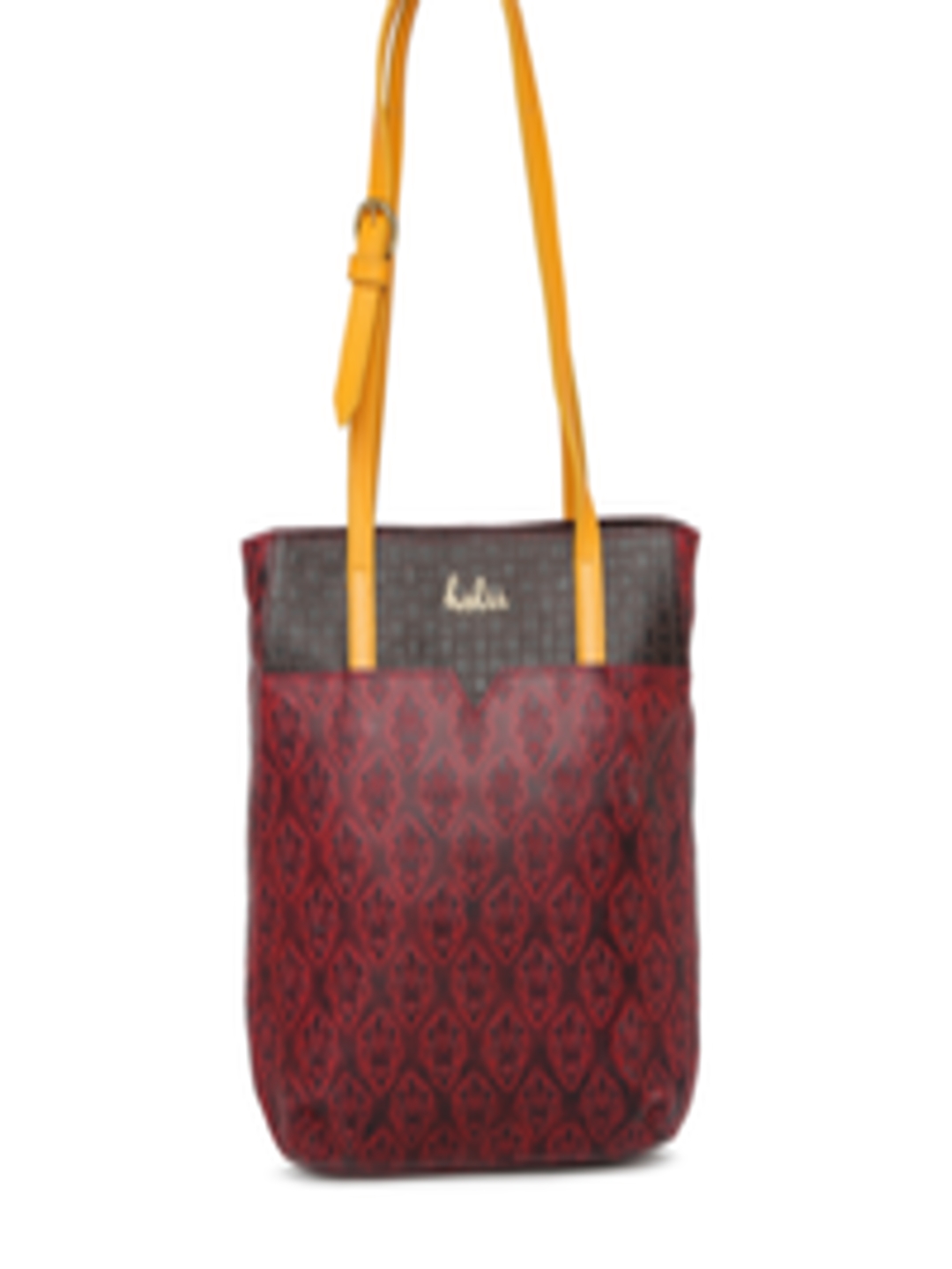 Buy Holii Red & Black Textured & Printed Nicky 01 Leather Shoulder Bag ...