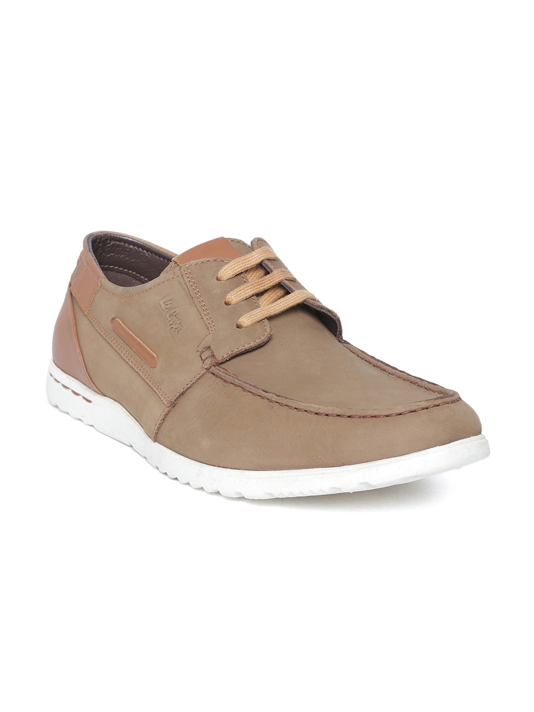 Buy Lee Cooper Men Khaki Leather Derbys - Casual Shoes for Men 8454137 ...
