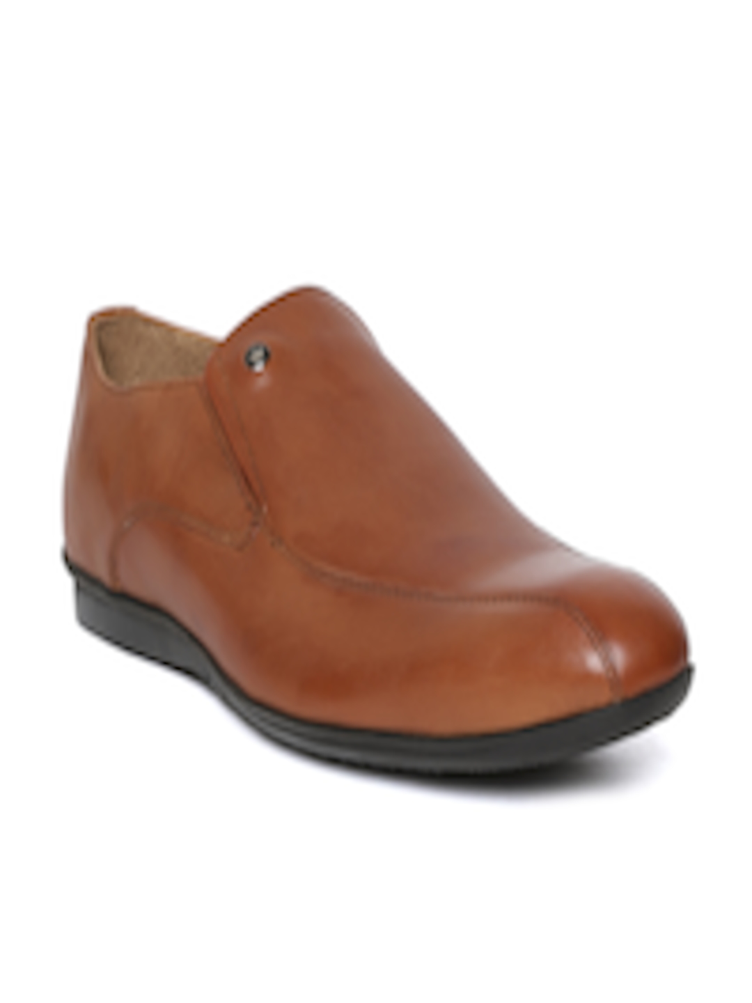 Buy Louis Philippe Men Tan Brown Leather Formal Slip Ons - Formal Shoes