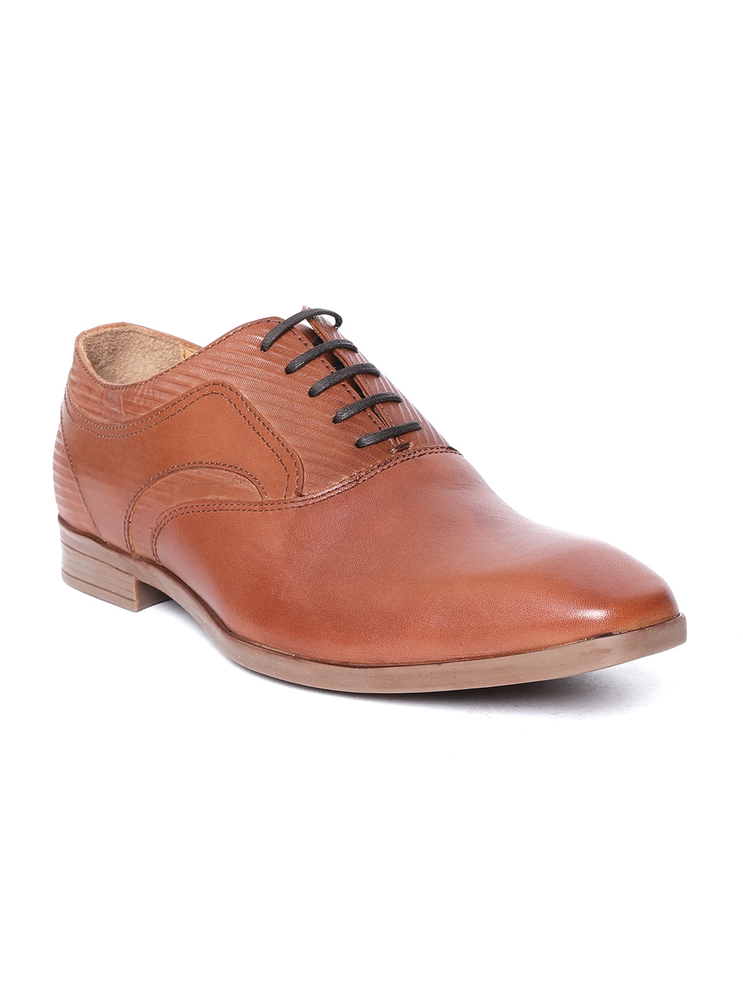 Buy Louis Philippe Men Tan Brown Leather Formal Oxfords - Formal Shoes for Men 8456993 | Myntra