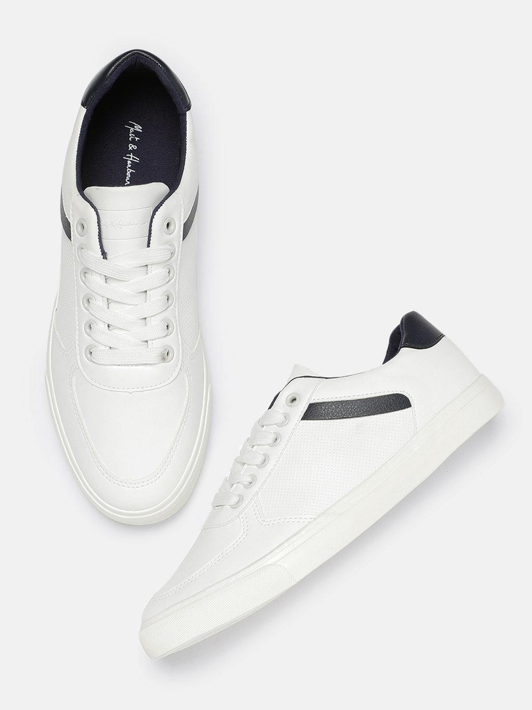 white solid sneakers for men