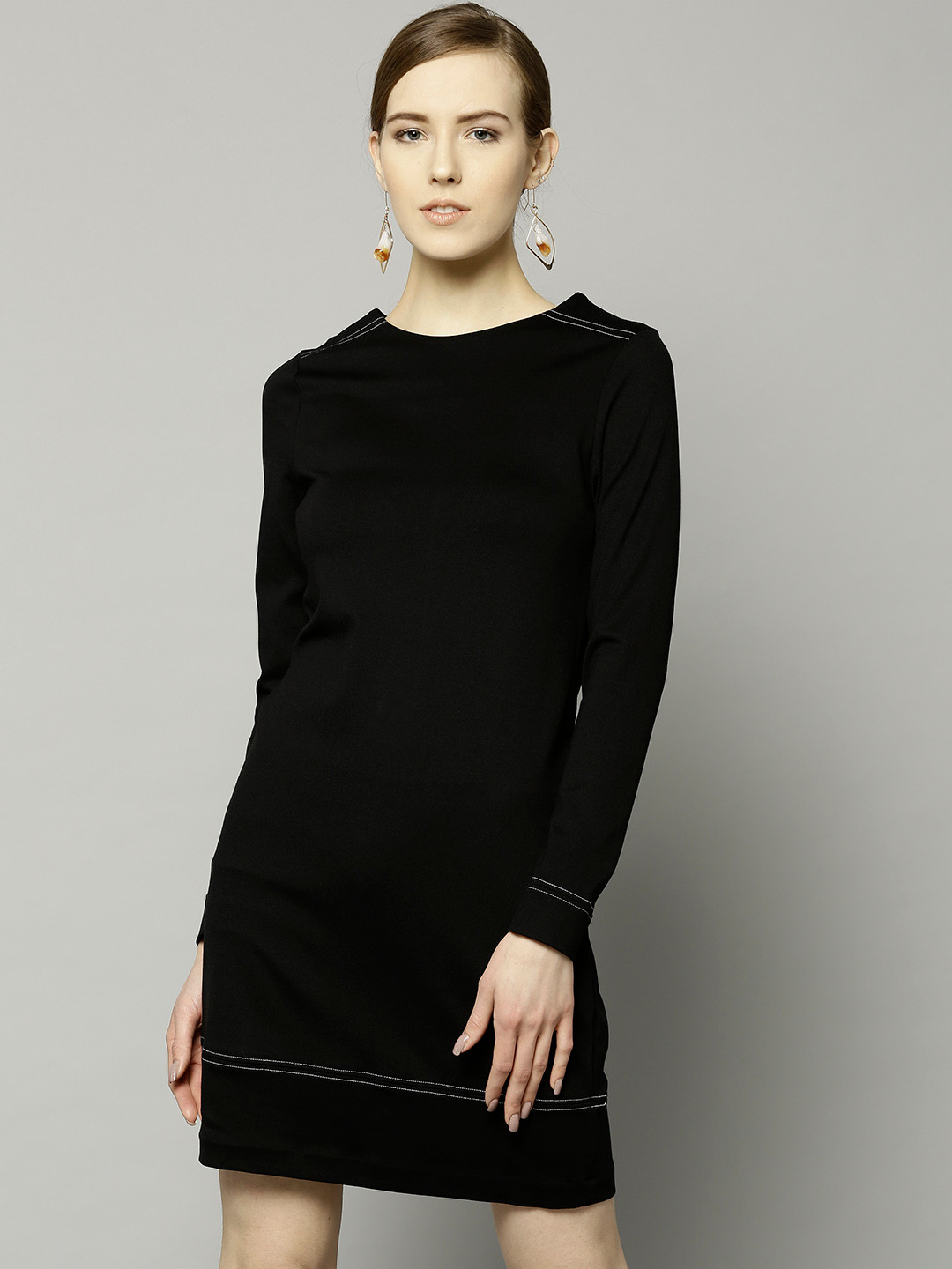 Buy Marks & Spencer Women Black Solid A Line Dress Dresses for Women