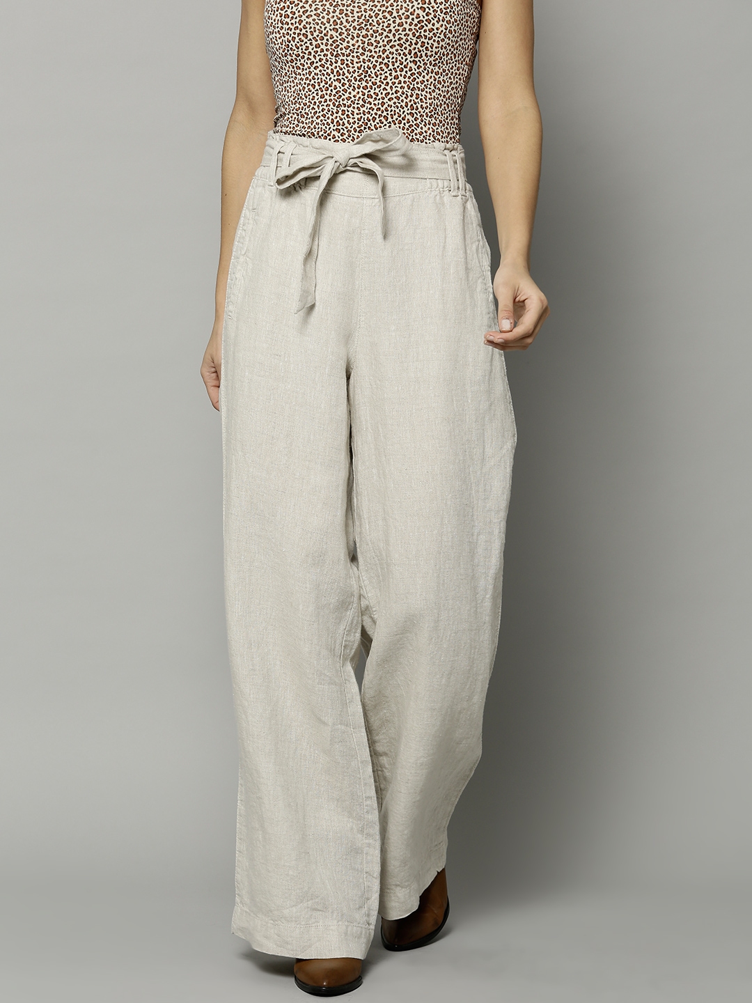 beige straight leg joggers
