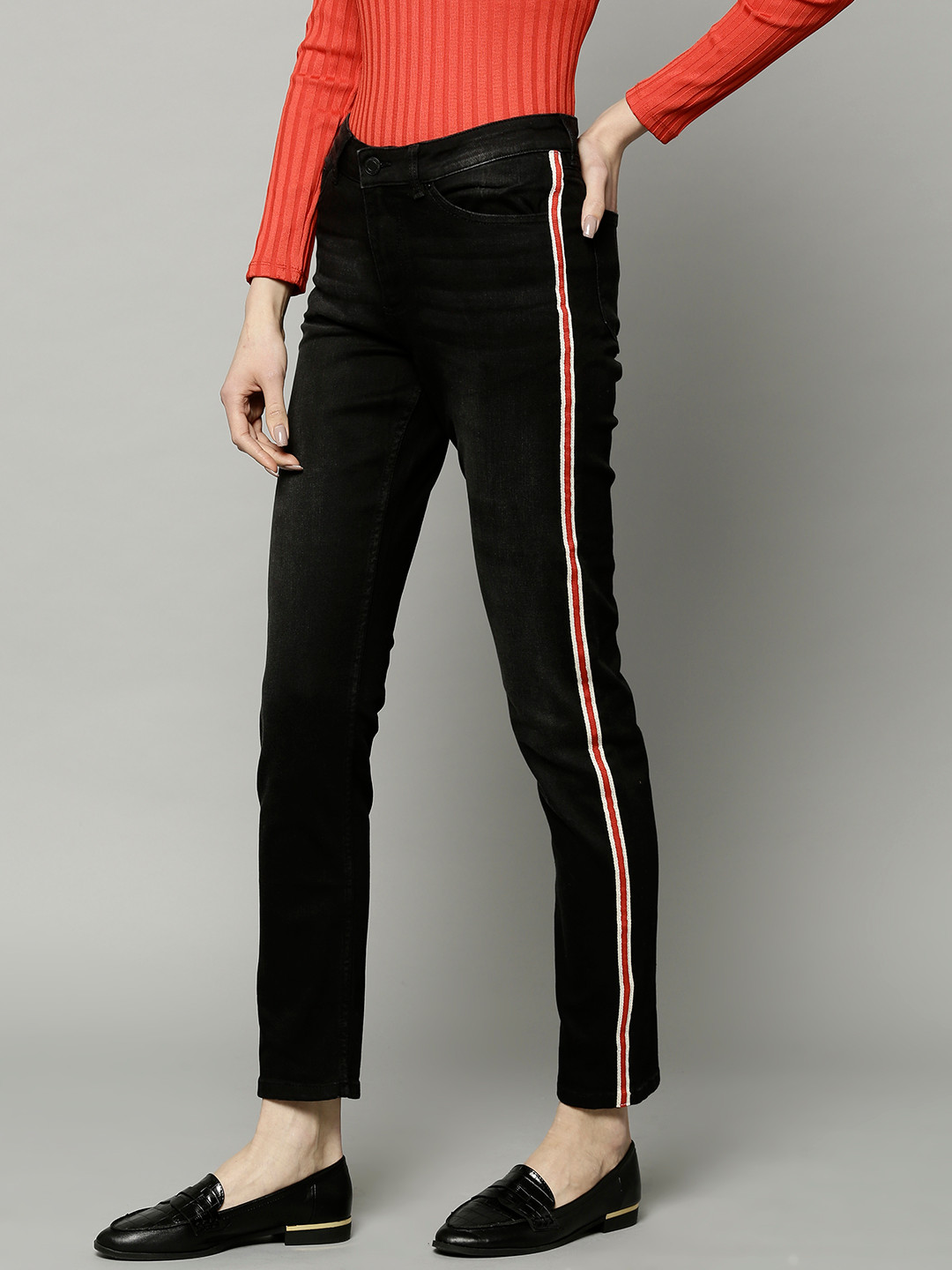 Buy Marks & Spencer Women Black Slim Fit Mid Rise Clean Look