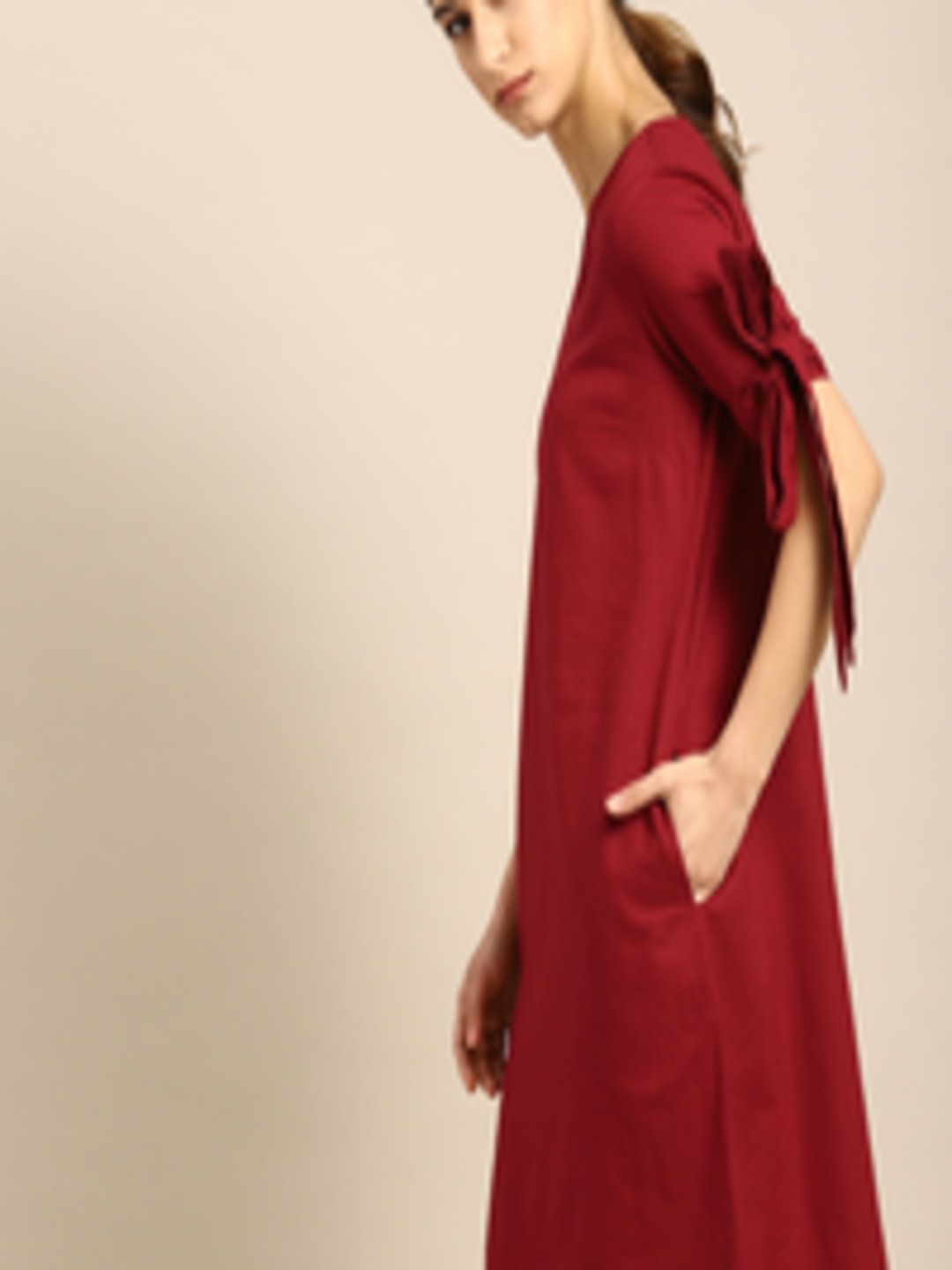 Buy Ether Women Red Solid A Line Dress - Dresses for Women 8466889 | Myntra