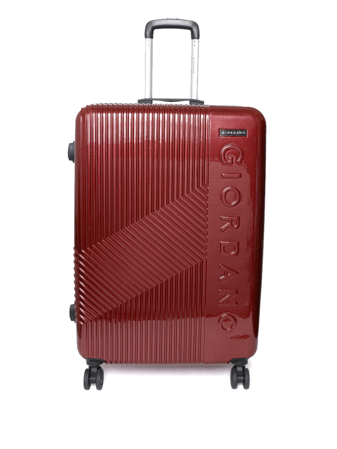 Buy GIORDANO Unisex Maroon Textured Hard Cabin Trolley Bag Trolley