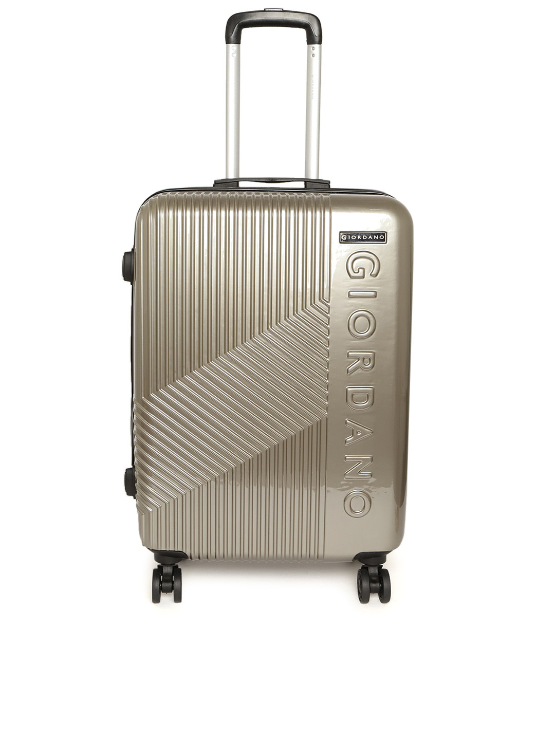 Buy GIORDANO Unisex Grey Textured Trolley Bag Trolley Bag for Unisex