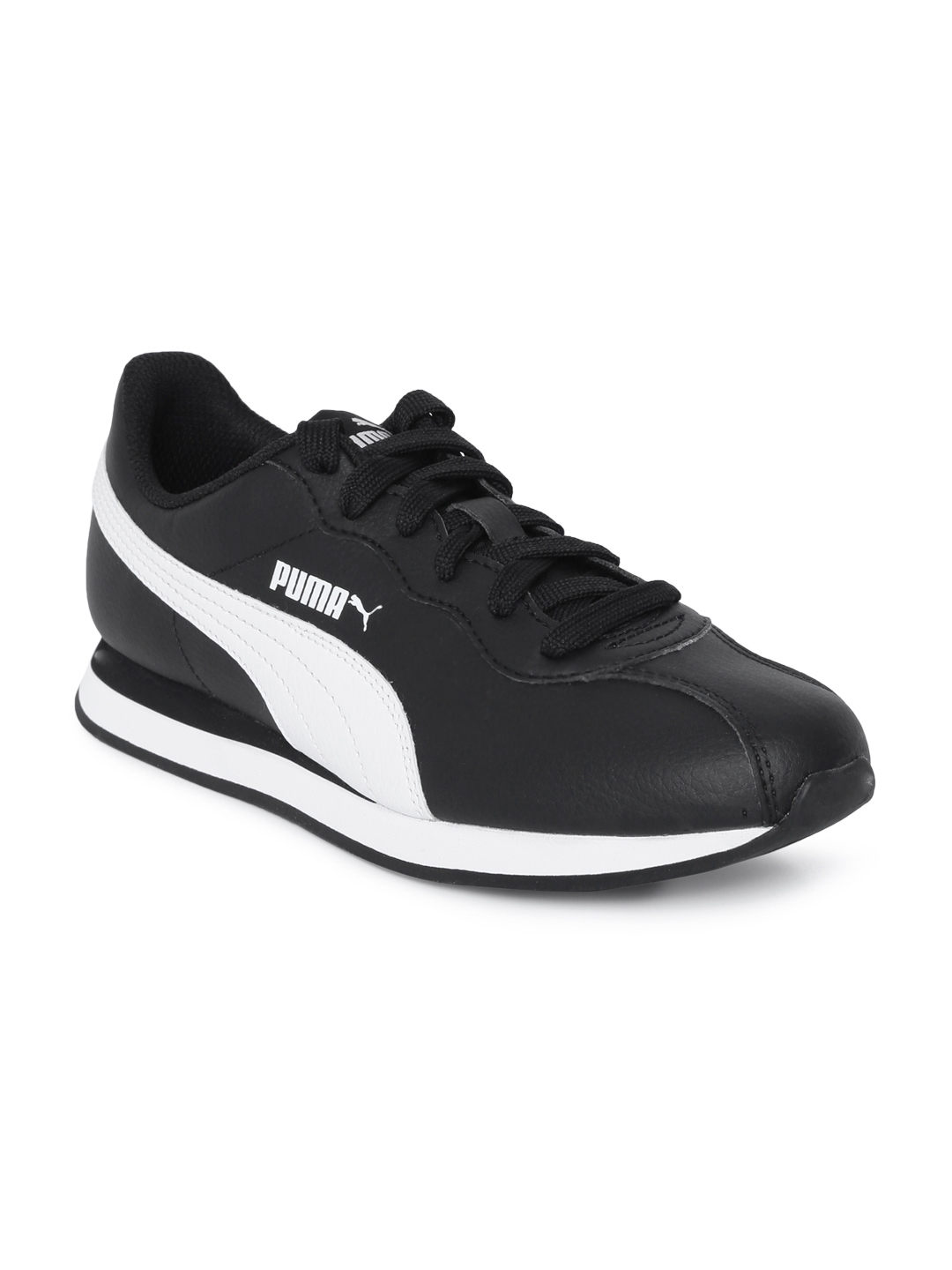 Buy Puma Kids Black Turin II Leather Sneakers - Casual Shoes for Boys ...