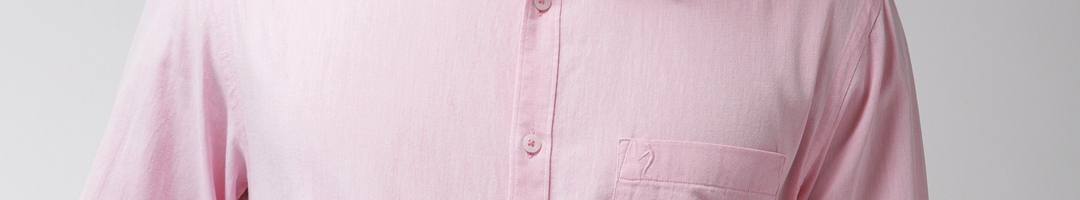 Buy Indian Terrain Men Pink Slim Fit Solid Smart Casual Shirt - Shirts ...