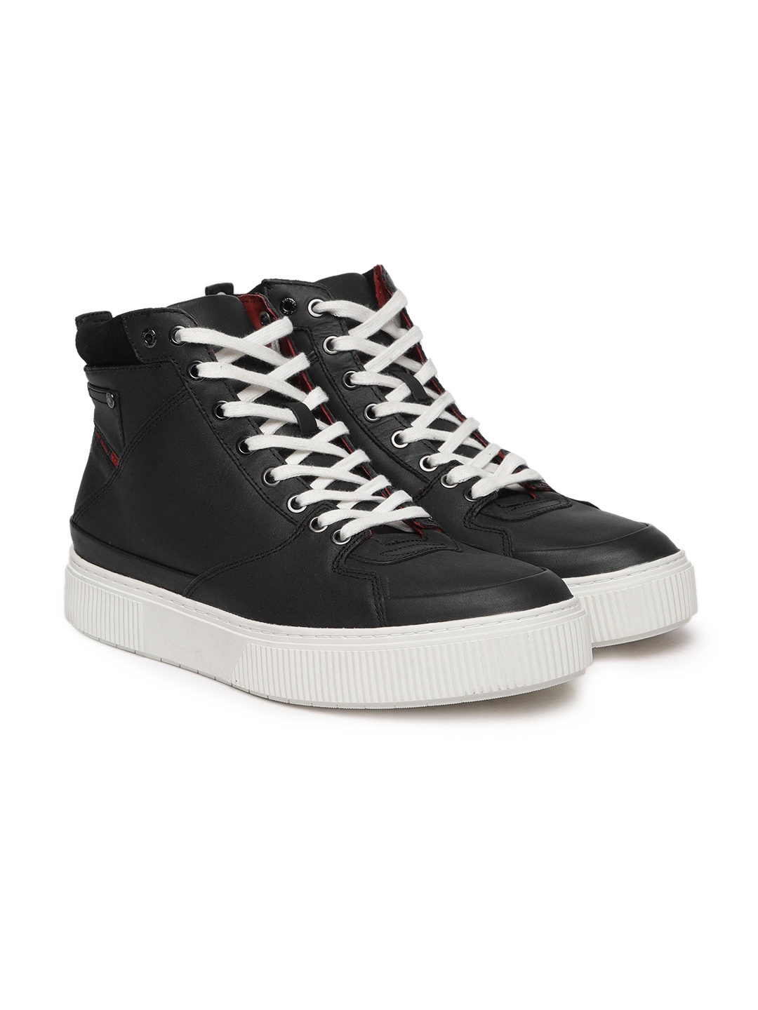 Buy DIESEL Men Black Solid Synthetic Mid Top Sneakers - Casual Shoes ...