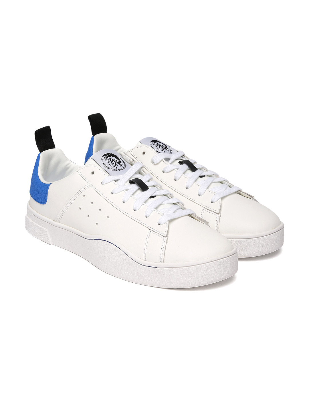 diesel white leather sneakers