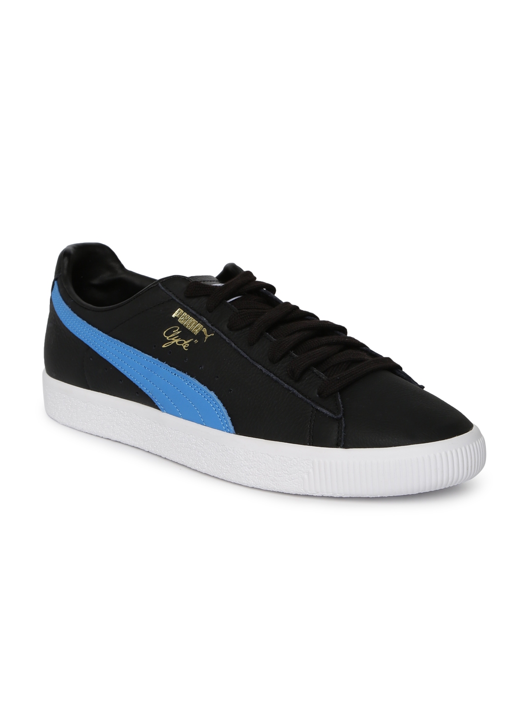 Buy Puma Unisex Clyde Core Black Leather Sneakers - Casual Shoes for ...