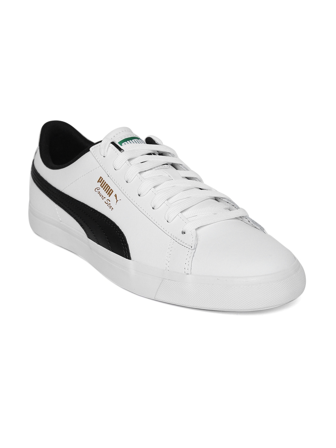 Buy Puma Unisex White & Black Court Star Vulc FS Leather Sneakers ...