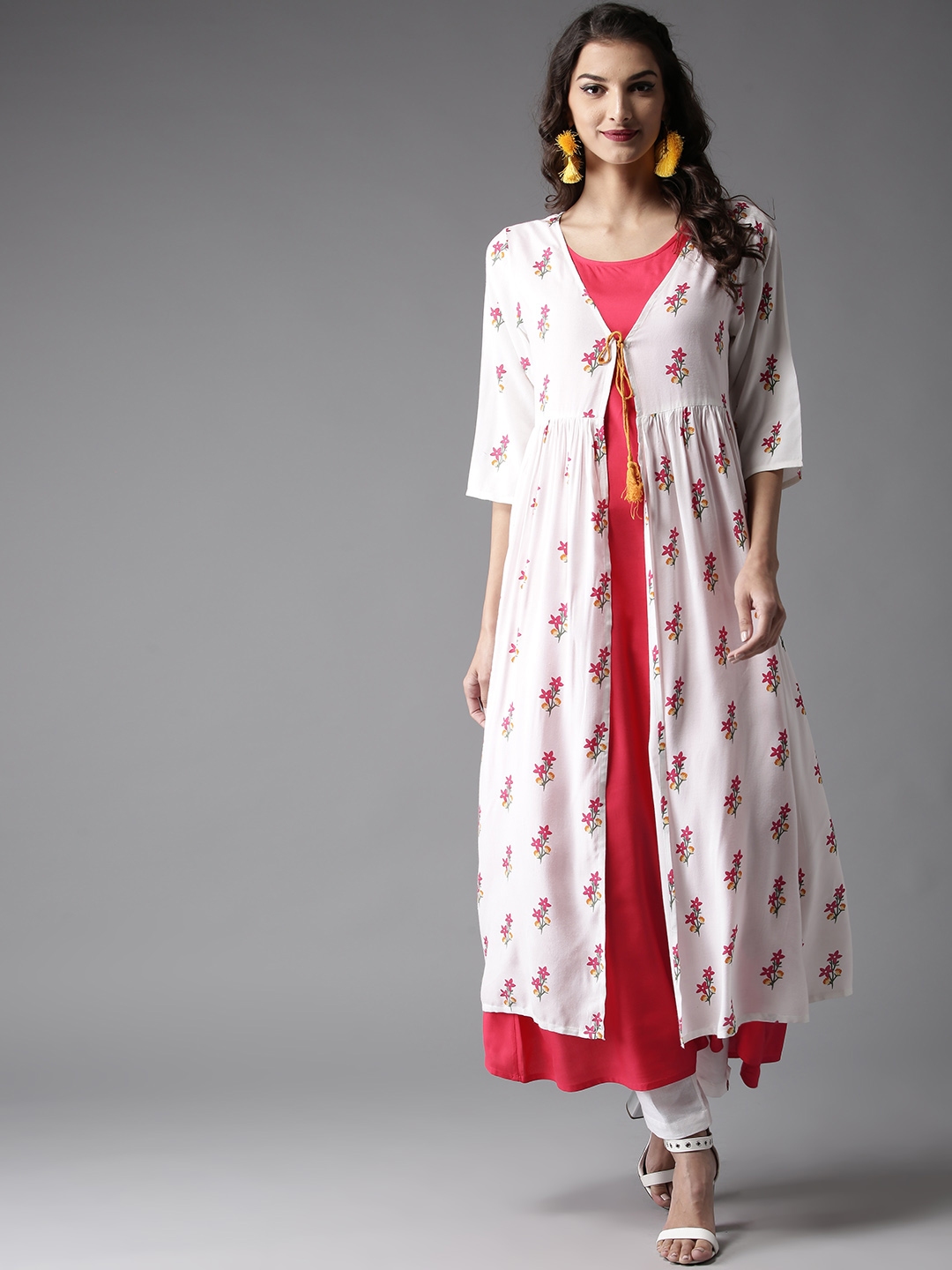 kurti with jacket on myntra