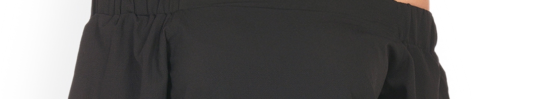Buy Sugr Women Black Solid Bardot Top - Tops for Women 8486159 | Myntra