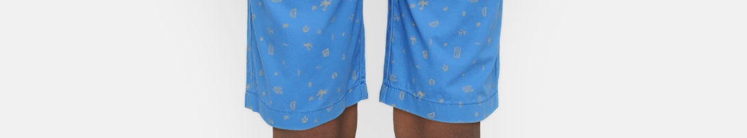 Buy Indian Terrain Boys Blue Printed Regular Fit Shorts - Shorts for ...