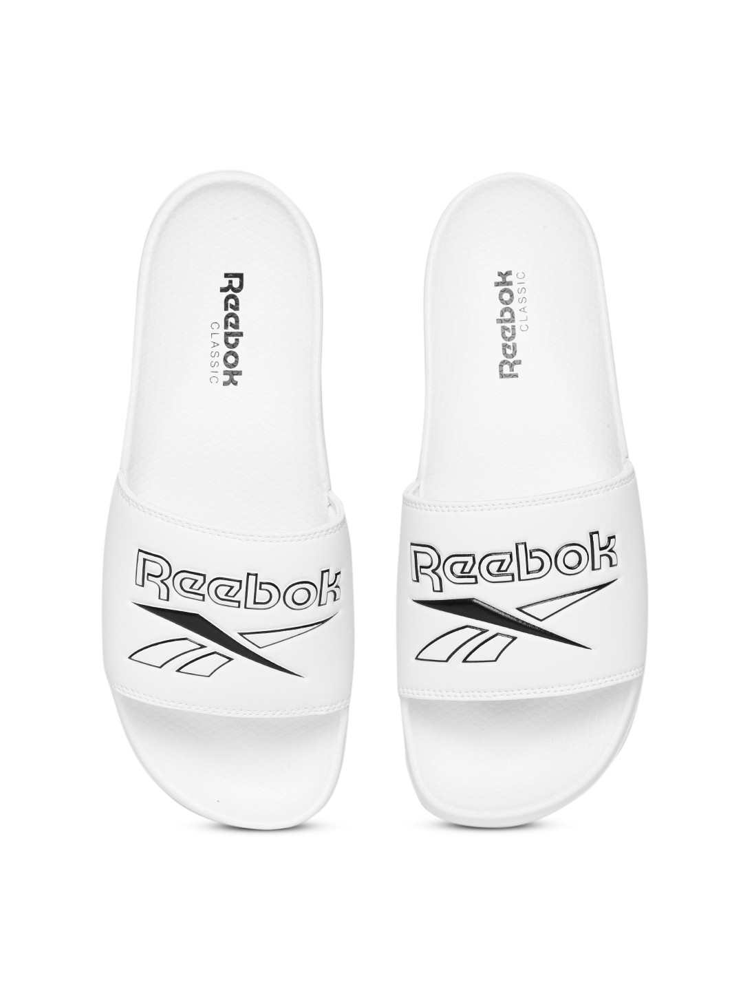 reebok sliders white