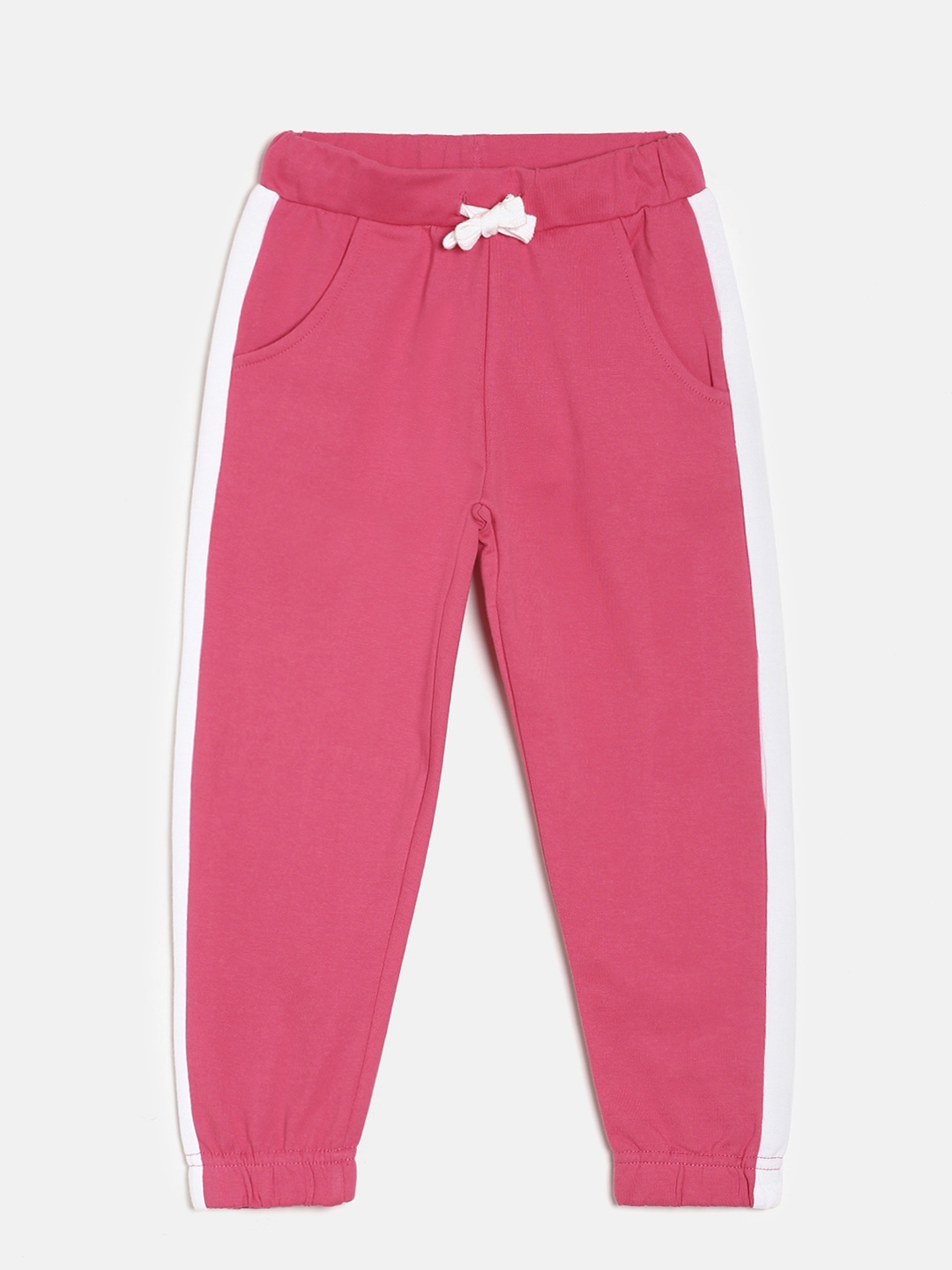 Buy Juniors By Lifestyle Girls Pink & White Joggers - Track Pants for ...