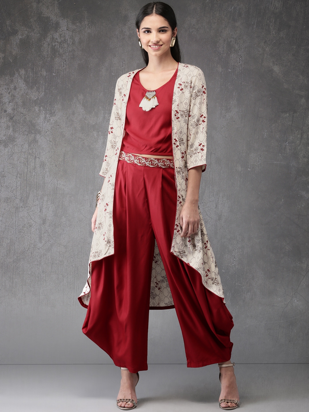 anouk maroon kurta set