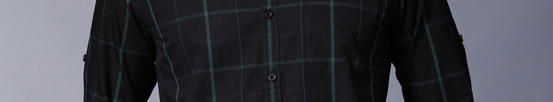 Buy HIGHLANDER Men Black & Grey Slim Fit Checked Casual Shirt - Shirts ...