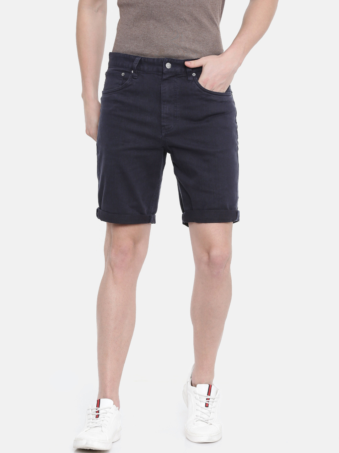 Buy Calvin Klein Jeans Men Navy Solid Slim Fit Denim Shorts Shorts