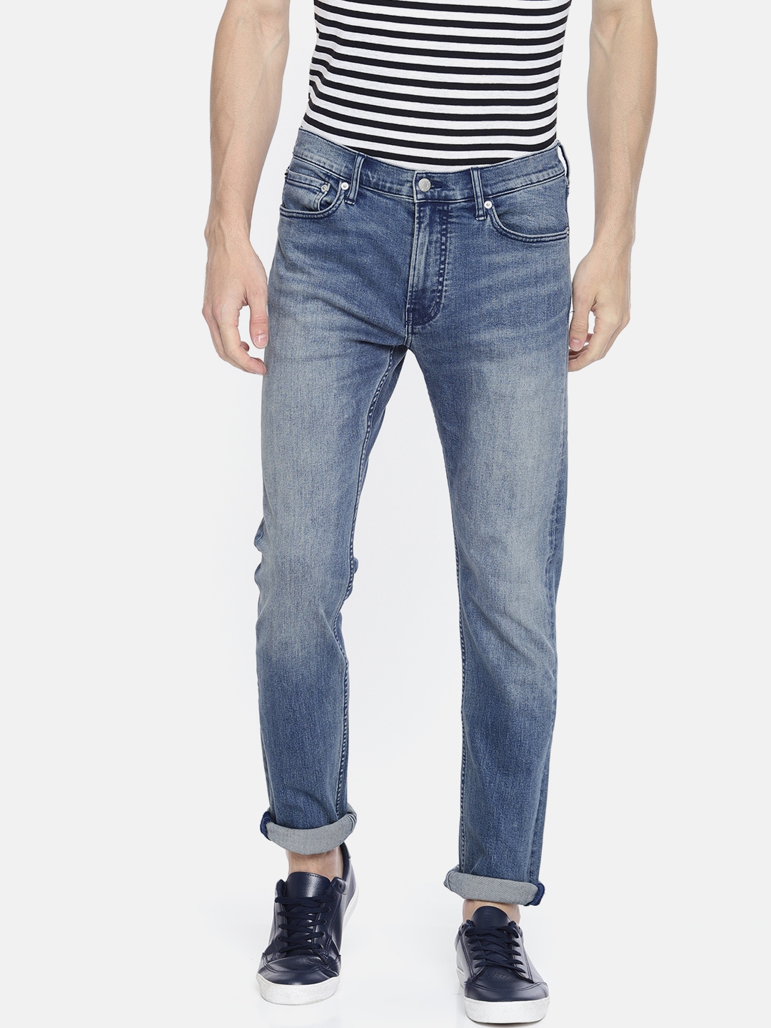 Buy Calvin Klein Jeans Men Blue Slim Fit Mid Rise Clean Look ...