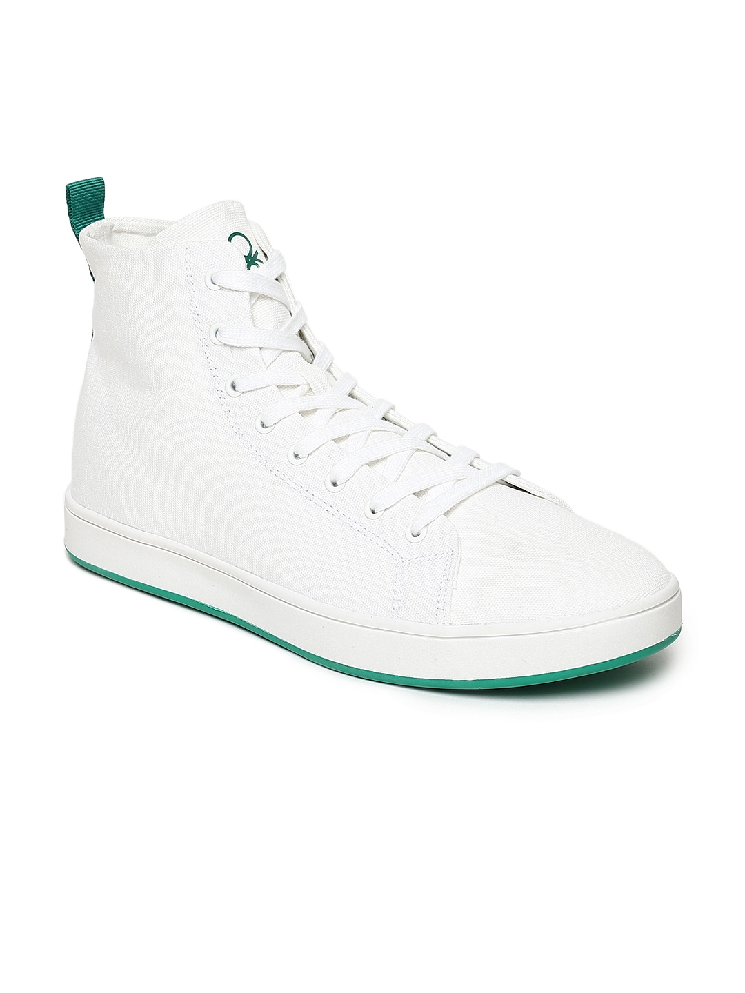 united colors of benetton men white textured sneakers