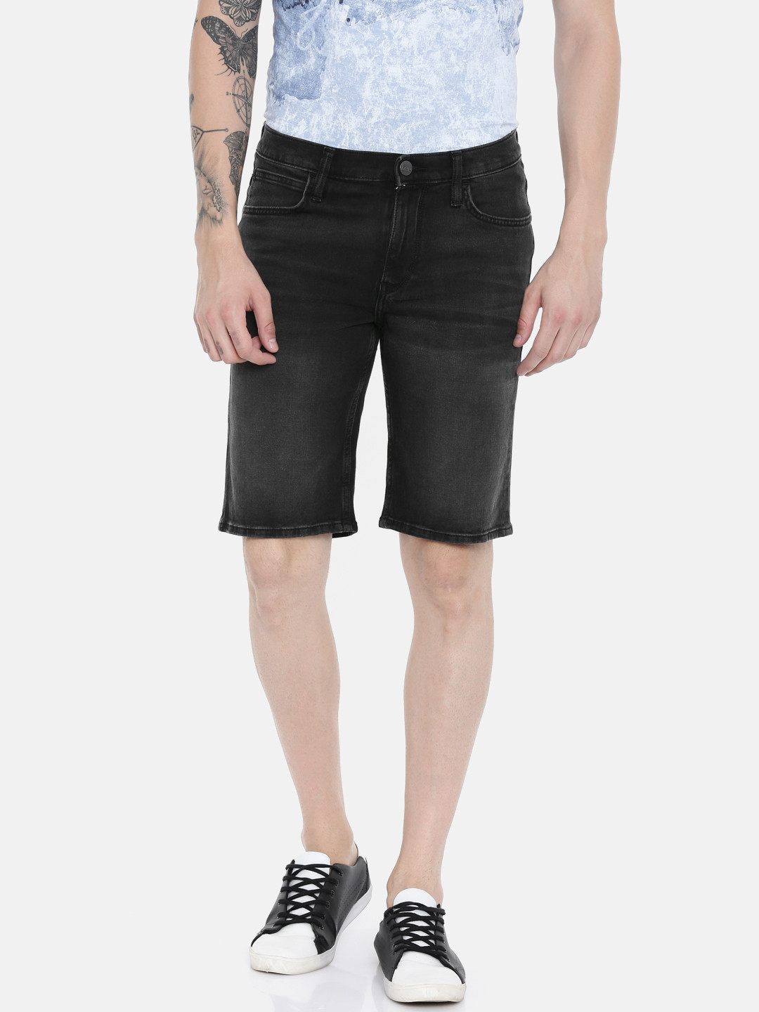Buy Lee Men Black Solid Slim Fit Denim Shorts Shorts for Men 8535641