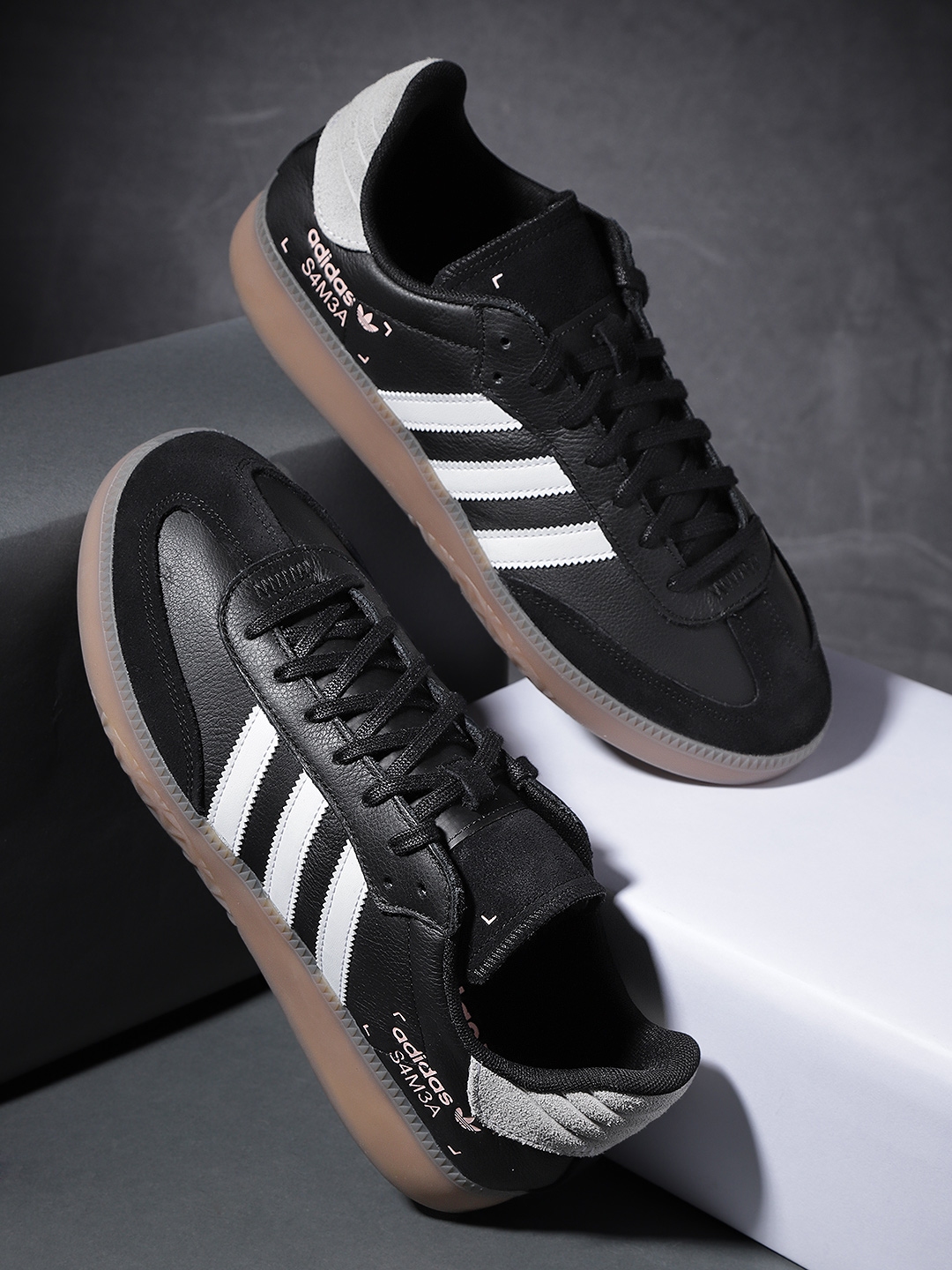 Buy ADIDAS Originals Men Black Samba RM Leather Sneakers - Casual Shoes ...