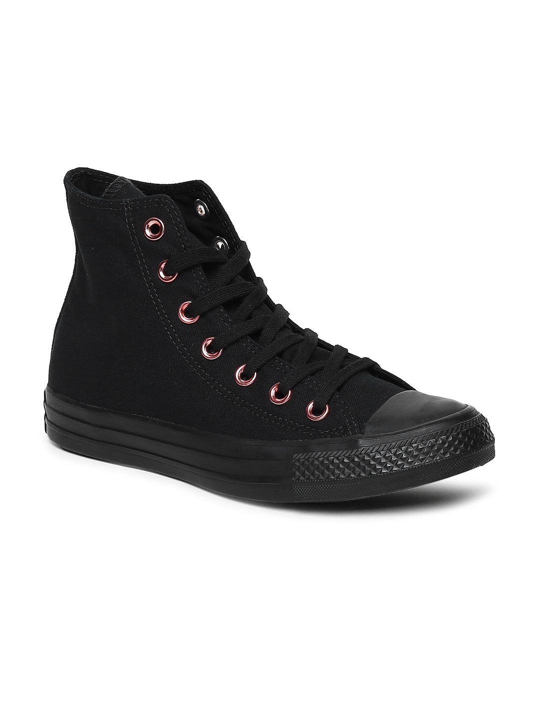Buy Converse Women Black Solid Canvas Mid Top Sneakers Casual Shoes